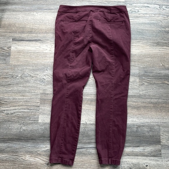 Loft Outlet Women’s Maroon, Wine, Mid Rise Modern Skinny Ankle Pants, size 6 - Picture 11 of 11